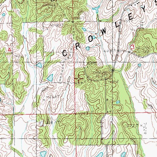 Topographic Map of Rogers Cemetery, AR