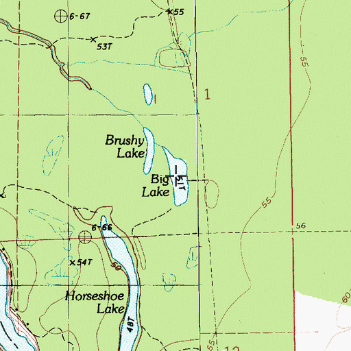 Topographic Map of Big Lake, LA