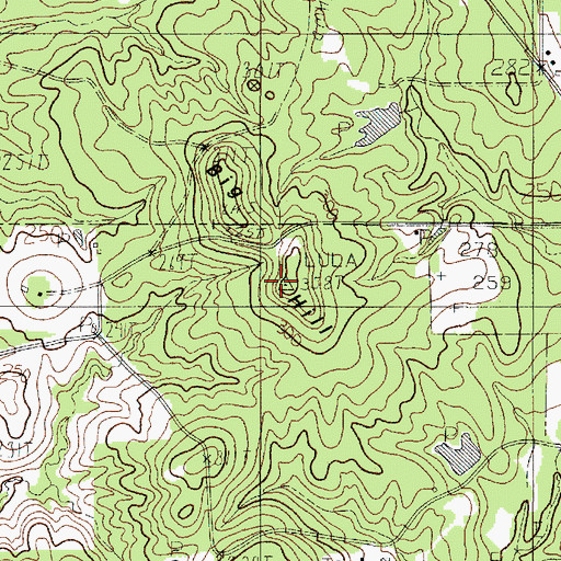 Topographic Map of Big Hill, LA
