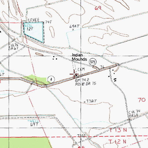 Topographic Map of Church of Christ, LA