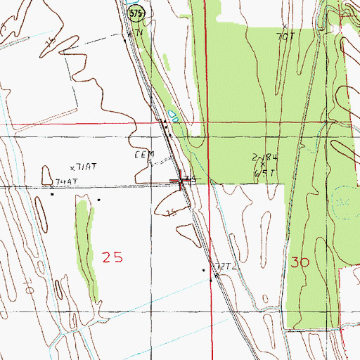 Topographic Map of Church of God (historical), LA