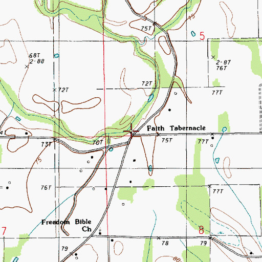 Topographic Map of Faith Tabernacle, LA