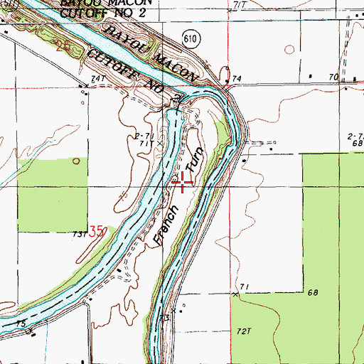 Topographic Map of French Turn, LA