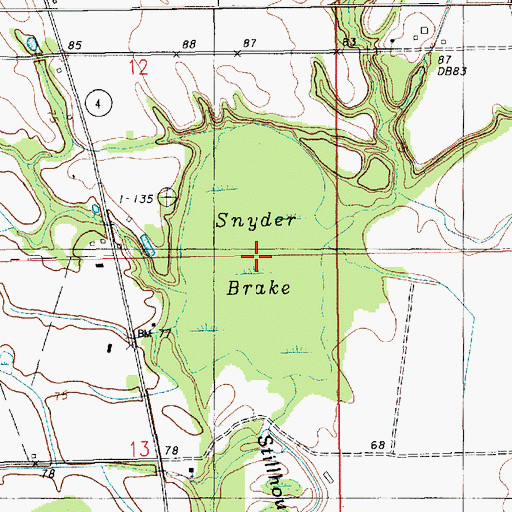 Topographic Map of Snyder Brake, LA
