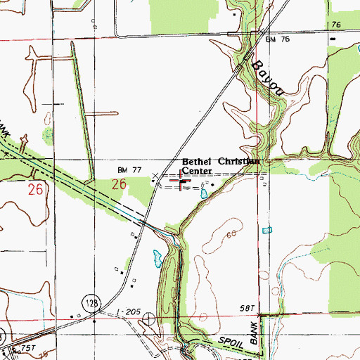 Topographic Map of Bethel Christian Center, LA