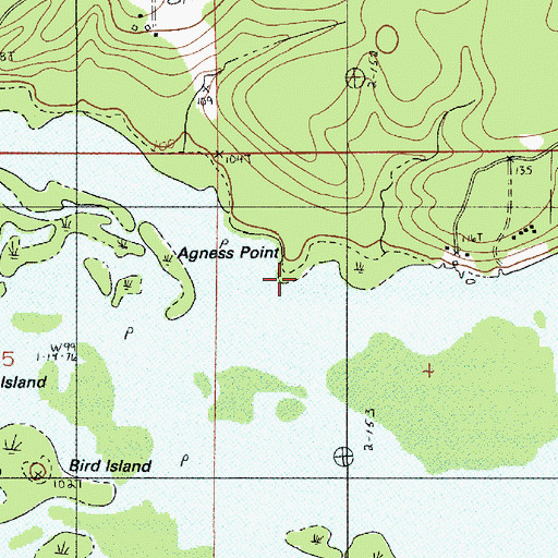 Topographic Map of Agness Point, LA