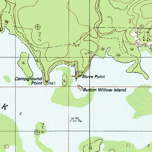 Topographic Map of Stove Point, LA
