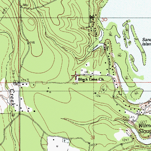Topographic Map of Black Lake Church, LA