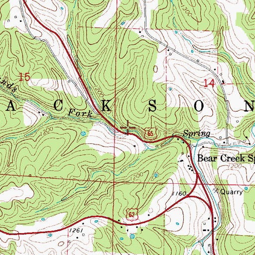 Topographic Map of Rolands Fork, AR