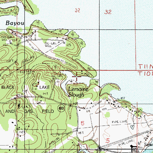 Topographic Map of Lemoine Slough, LA