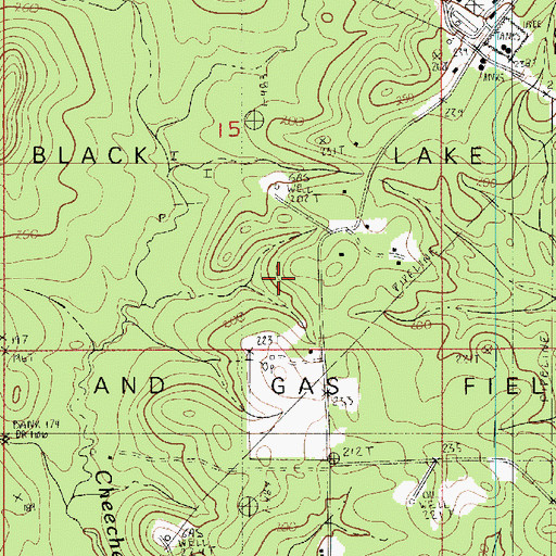 Topographic Map of Black Lake Oil and Gas Field, LA