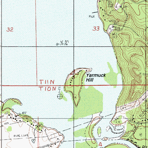 Topographic Map of Yarmuck Hill, LA