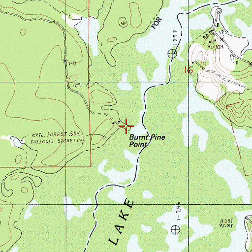 Topographic Map of Burnt Pine Point, LA