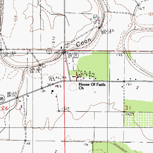 Topographic Map of House of Faith Church, LA