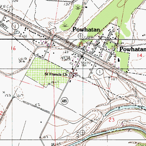 Topographic Map of Saint Francis Church, LA