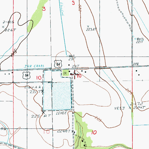 Topographic Map of Rolfe Church, AR