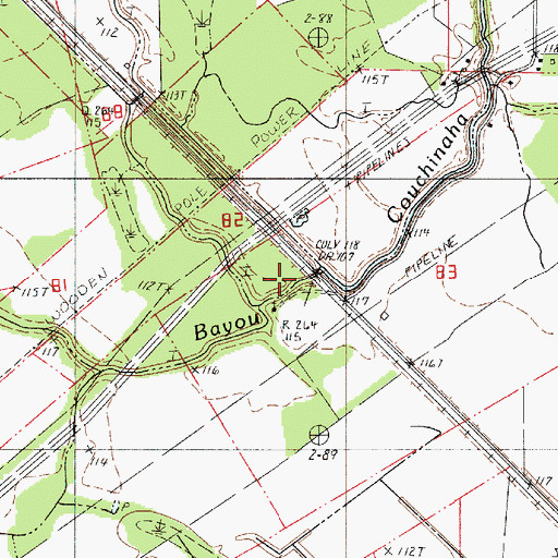 Topographic Map of Bayou Couchinaha, LA
