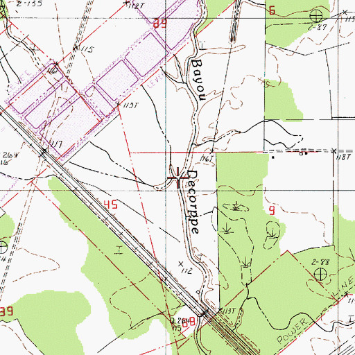 Topographic Map of Bayou Decorppe, LA