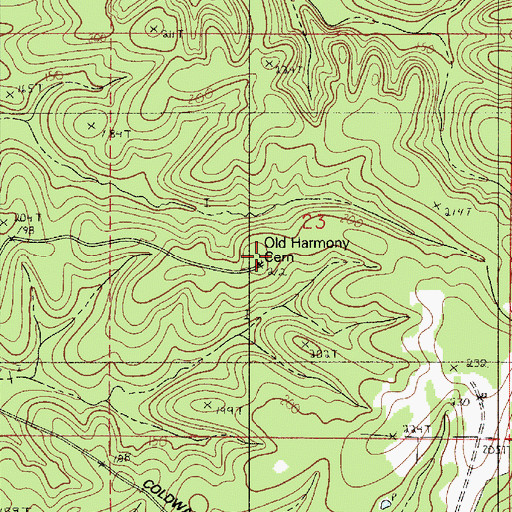 Topographic Map of Old Harmony Cemetery, LA