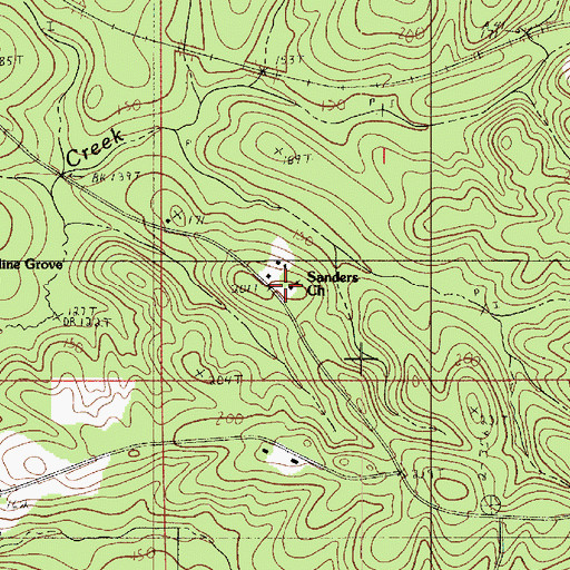 Topographic Map of Sanders Church, LA