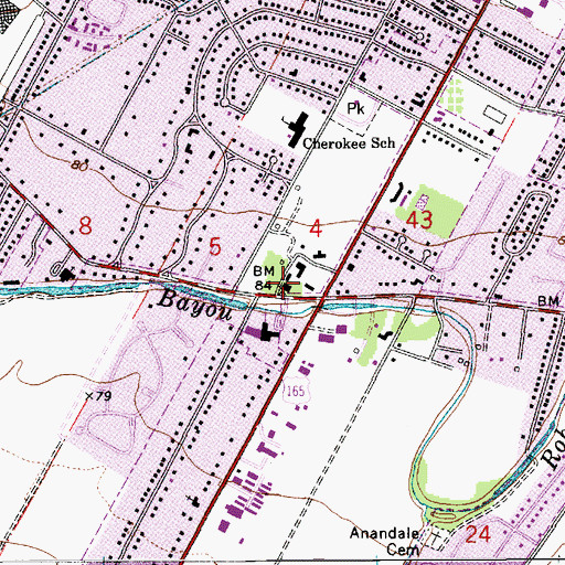 Topographic Map of The Church of Jesus Christ of Latter Day Saints, LA