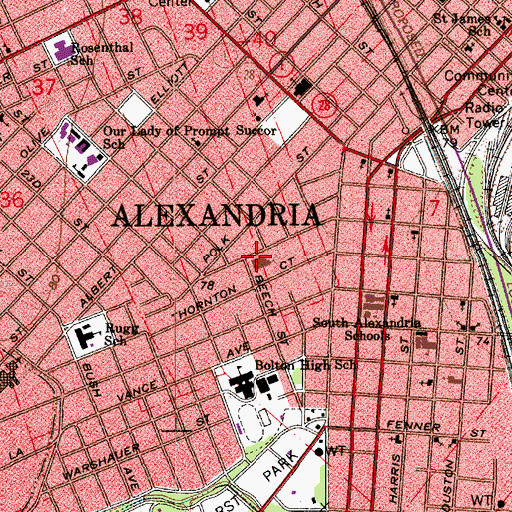 Topographic Map of Congregation Gemiluth Chassodim Temple, LA