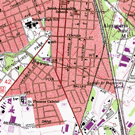 Topographic Map of Mount Pisgah Baptist Church, LA