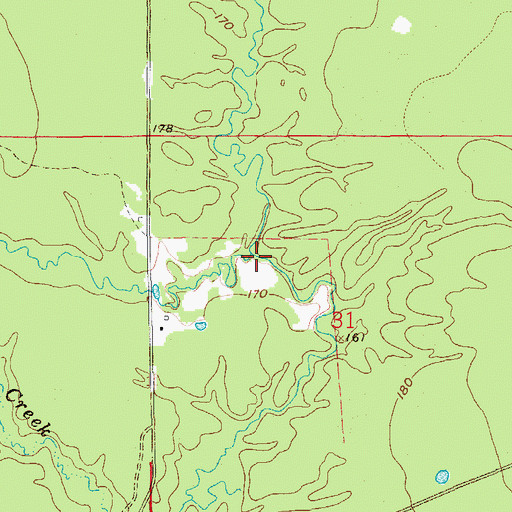 Topographic Map of Rolling Creek, AR