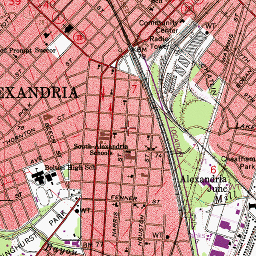 Topographic Map of Newday Deliverance Holiness Church, LA