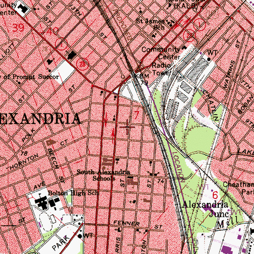 Topographic Map of Second Bethlehem Baptist Church, LA