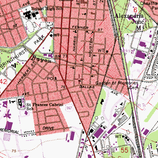 Topographic Map of United Pentecostal Church, LA