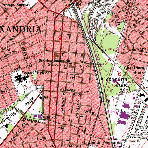 Topographic Map of Church of God in Christ, LA