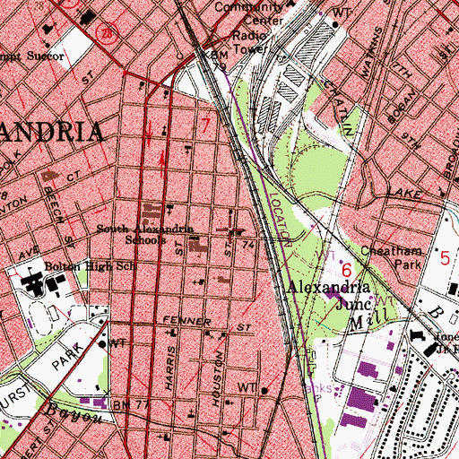 Topographic Map of New Hope Baptist Church, LA