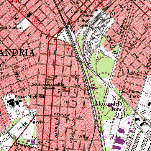 Topographic Map of Church of God in Christ, LA