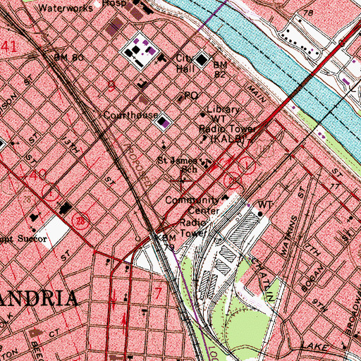 Topographic Map of Rose of Sharon Baptist Church, LA