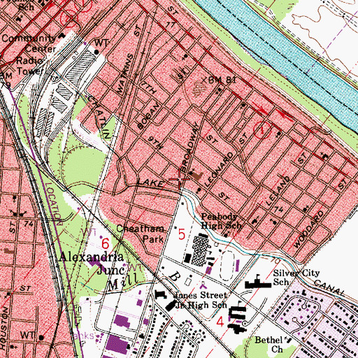 Topographic Map of New Testament Apostolic Holiness Church, LA