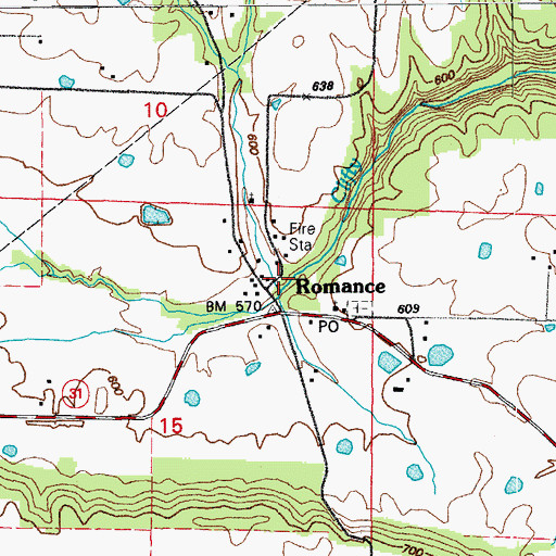 Topographic Map of Romance, AR