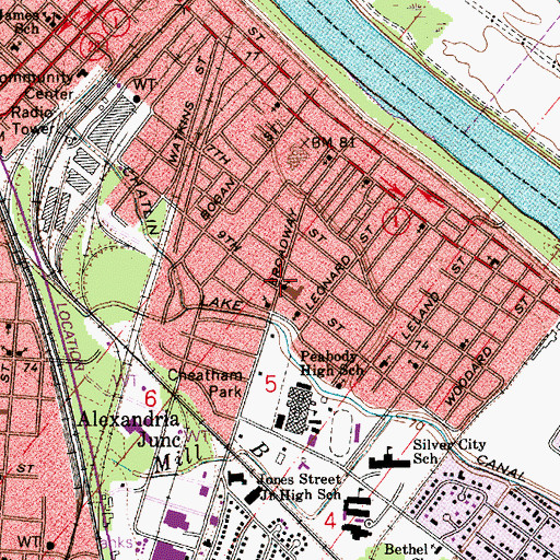 Topographic Map of True Vine Missionary Baptist Church, LA