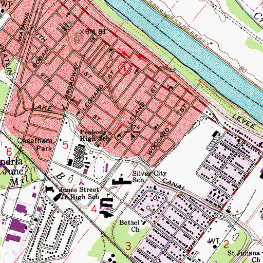 Topographic Map of New Jerusalem Baptist Church, LA