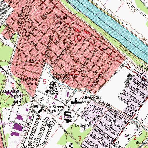Topographic Map of Timothy Baptist Church, LA