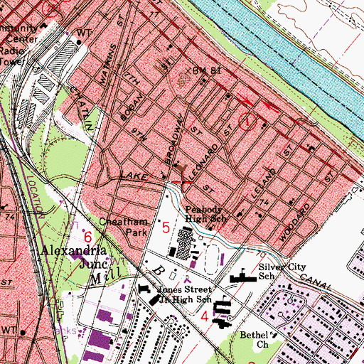 Topographic Map of Greater Third Evergreen Baptist Church, LA