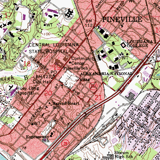Topographic Map of The Church of Jesus Christ of Latter Day Saints, LA