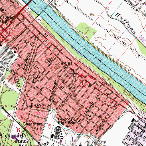 Topographic Map of Olive Branch Baptist Church, LA