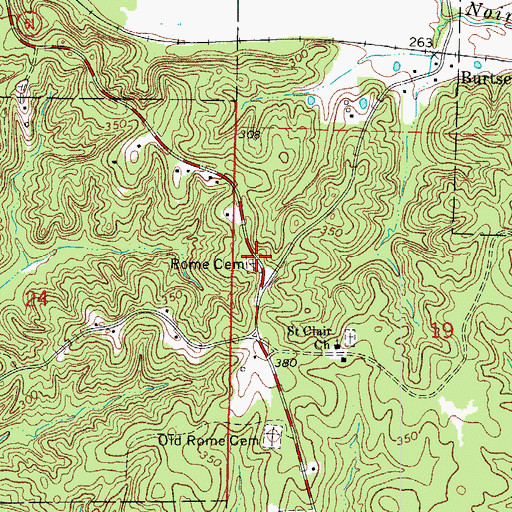 Topographic Map of Rome Cemetery, AR
