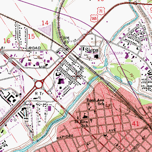 Topographic Map of Enterprise Baptist Church, LA