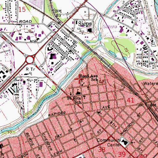 Topographic Map of New Pilgrim Baptist Church, LA