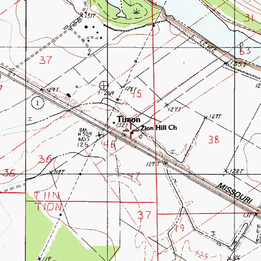Topographic Map of Zion Hill Church, LA