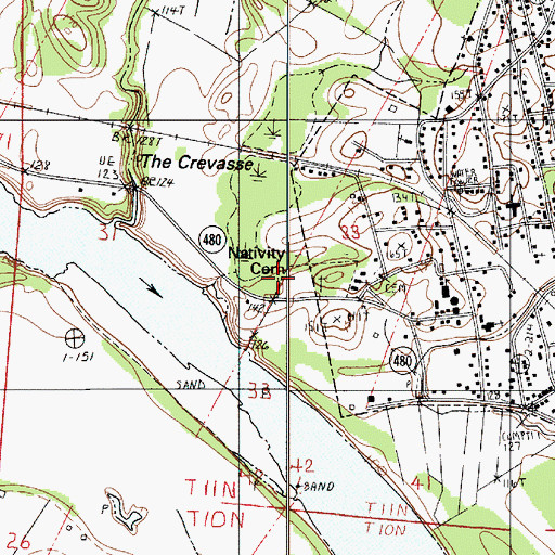 Topographic Map of Nativity Cemetery, LA