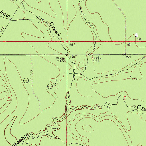 Topographic Map of Frame Creek, LA