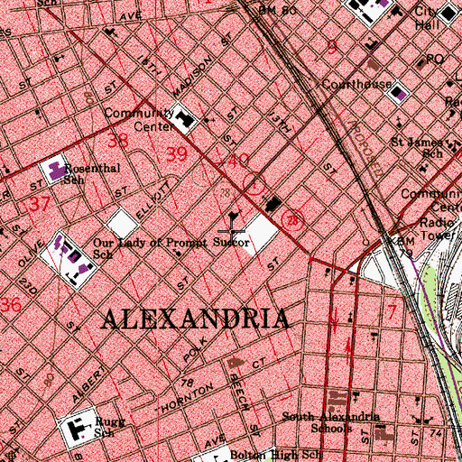 Topographic Map of First Church of Christ Scientist, LA